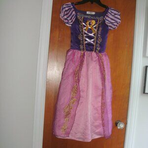 Deluxe Pink Purple Gold Royal Princess Gown Dress Halloween Costume Cosplay 7/8